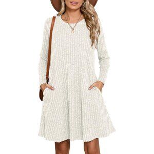 Plus Size Sweater Dress Long Sleeve Pockets Casual Fall Winter Tunic